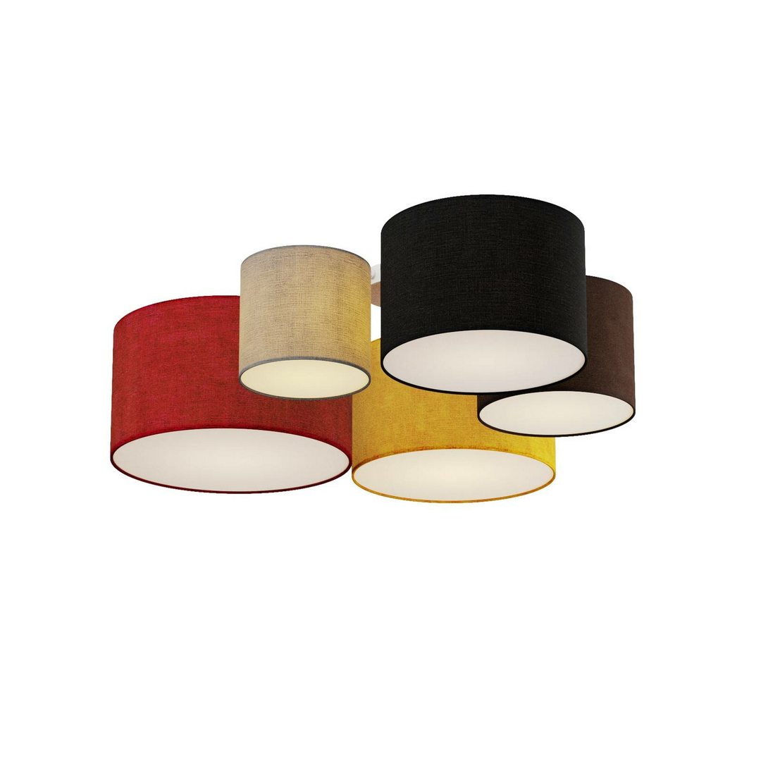 Lindby Laurenz Deckenlampe Deckenleuchte Lampe Leuchte 5 Flammig 90cm Rot G731 B-Ware