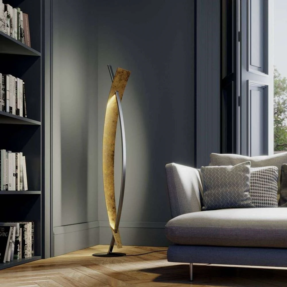 B-Ware Lucande Led Stehleuchte Marija Stehlampe Lampe Wohnzimmerlampe Led 24 W Schwarz