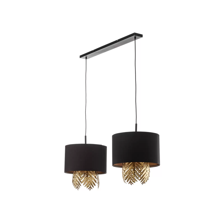 Lucande Malviras Stoff Hängelampe Blattdeko Hängeleuchte Leuchte Lampe Spot E27 B-Ware - 4251911752311