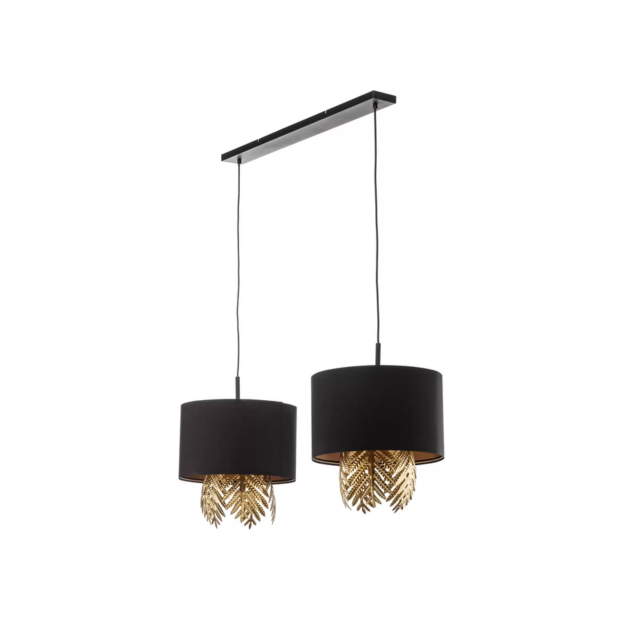 Lucande Malviras Stoff Hängelampe Blattdeko Hängeleuchte Leuchte Lampe Spot E27 B-Ware - 4251911752311
