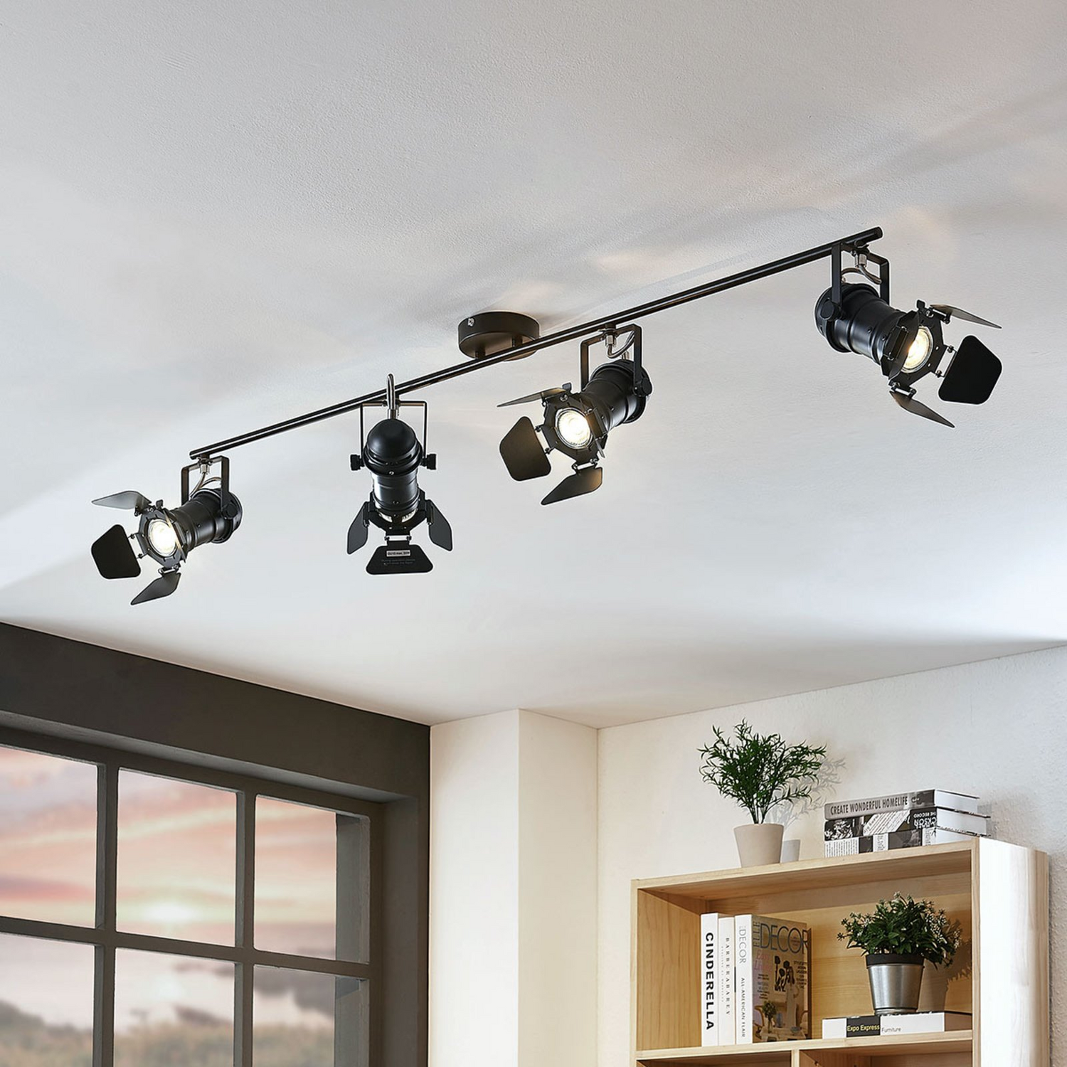 B-Ware Lindby Deckenstrahler Tilen Deckenlampe Hängeleuchte 4 Fl Scheinwerfer Look Gu10