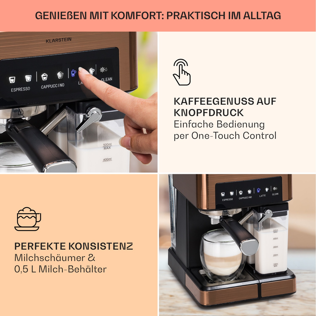 Klarstein Arabica Comfort Espressomaschine Kaffeemaschine Espressobereiter