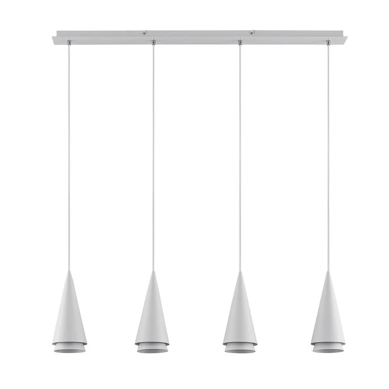 Lucande Naoh Hängeleuchte Deckenlampe Lampe Leuchte Aluminium 4 Fl. E27 Weiß376 B-Ware - 4251911709698