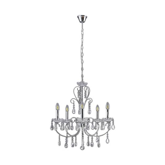 Lucande Kronleuchter Deckenlampe Deckenleuchte Solveig Mit Kristallen 5 Fl Chrom B-Ware