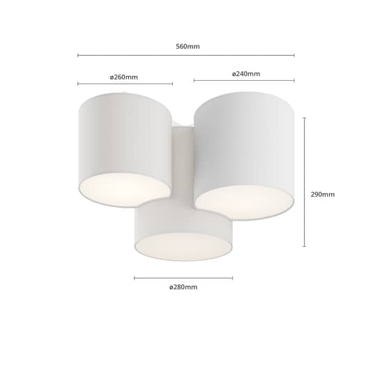 Euluna Deckenlampe Deckenleuchte Lampe Leuchte Mona Led Dreiflammig Weiß Metall B-Ware