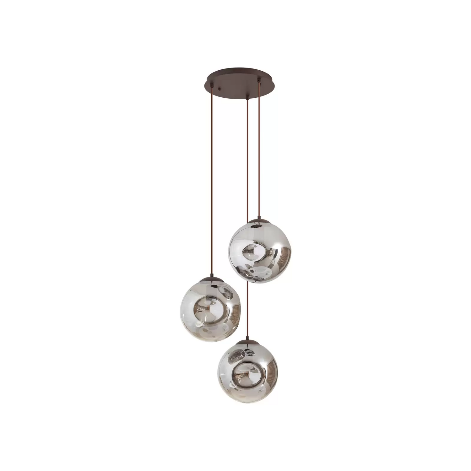 Suspension Lindby Valentina E27 Ø 49cm en verre gris fumé