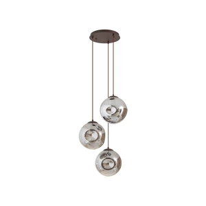 Suspension Lindby Valentina E27 Ø 49cm en verre gris fumé