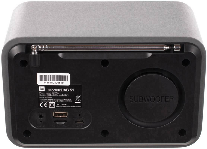 Dual DAB 51 DAB+ Tischradio AUX Bluetooth DAB+ SD UKW USB 20 Speicher Grau