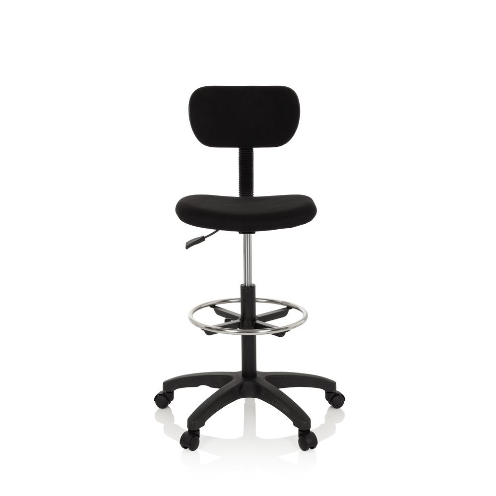 hjh OFFICE Arbeitsstuhl TOP WORK 05 Hocker schwarz Stoff höhenverstellbar 100kg - 4251084680046