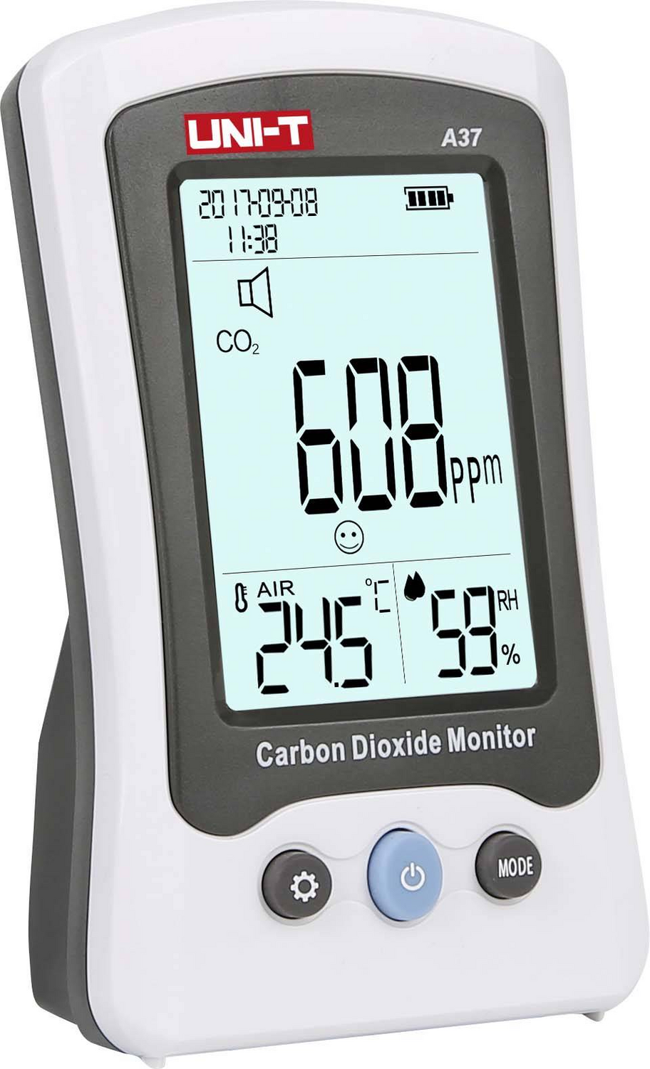 Compteur de dioxyde de carbone Uni T A37 (produit d'occasion), compteur de gaz, mesure de la température et de l'humidité du CO2. 