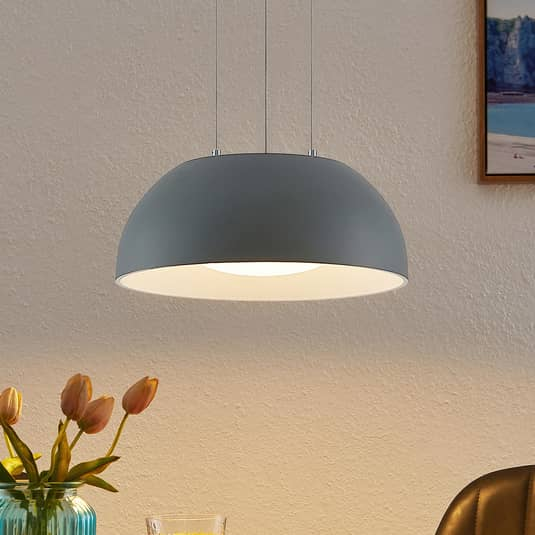 Lindby Juliven LED-Hängeleuchte Hängeleuchte Lampe Leuchte Licht grau 32 cm weiß