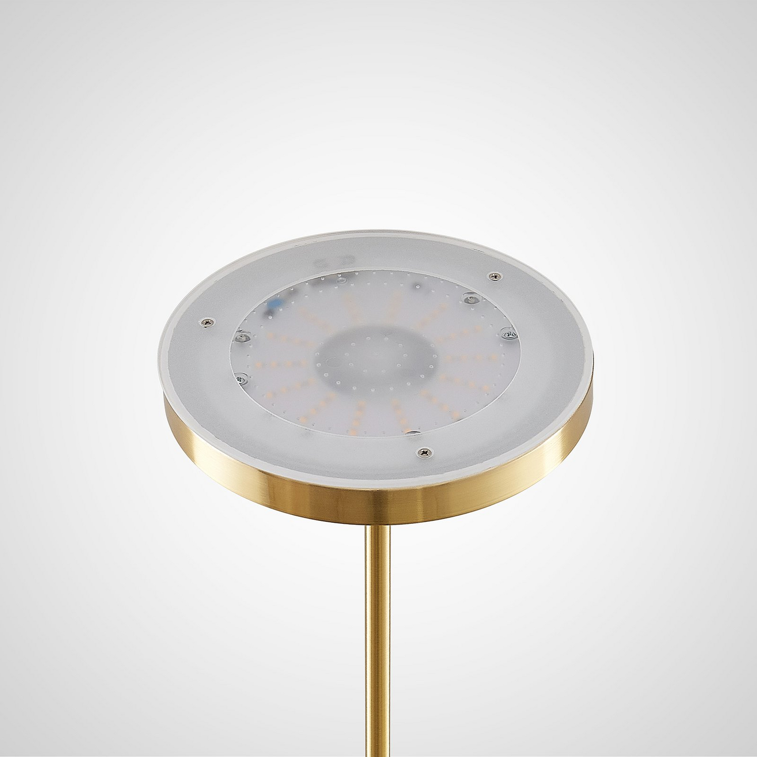 Lampadaire LED Lindby Seppa, lampe sur pied, lampe de lecture, rond, laiton, déstockage