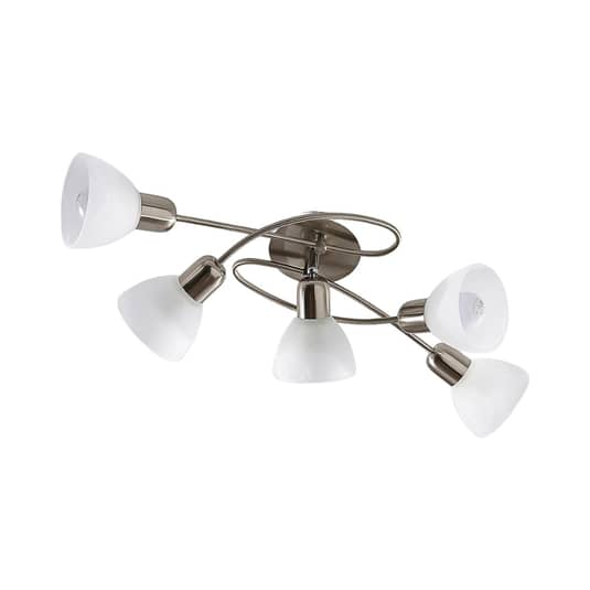 Plafonnier LED à cinq lumières Lindby, plafonnier Paulina pour salon, culot E14 LED 