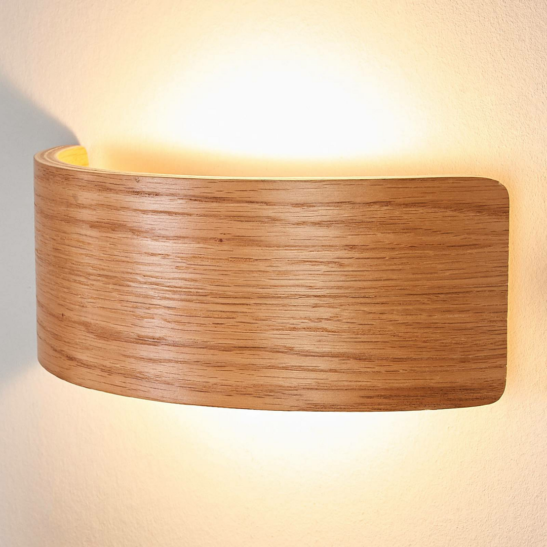 LED-Wandleuchte Rafailia Wandleuchte Wandleuchter Lampe Leuchte 23cm Holz