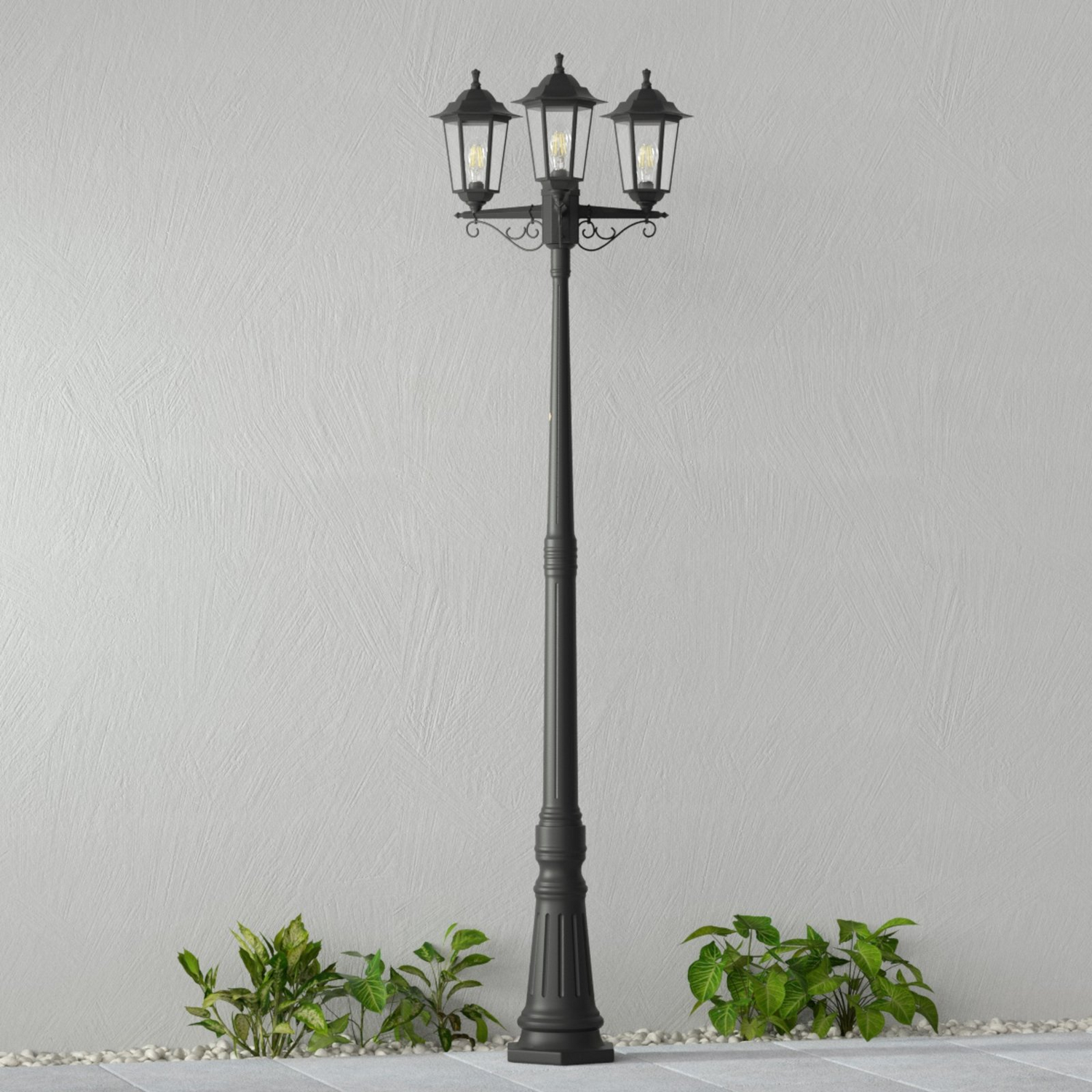 Lindby Nane Mastleuchte Gartenleuchte Laterne Gartenlaterne Gartenlampe Schwarz B-Ware