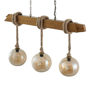B-Ware Lucande Mevan Hängeleuchte Pendelleuchte Deckenlampe Lampe Holzbalken Amber212