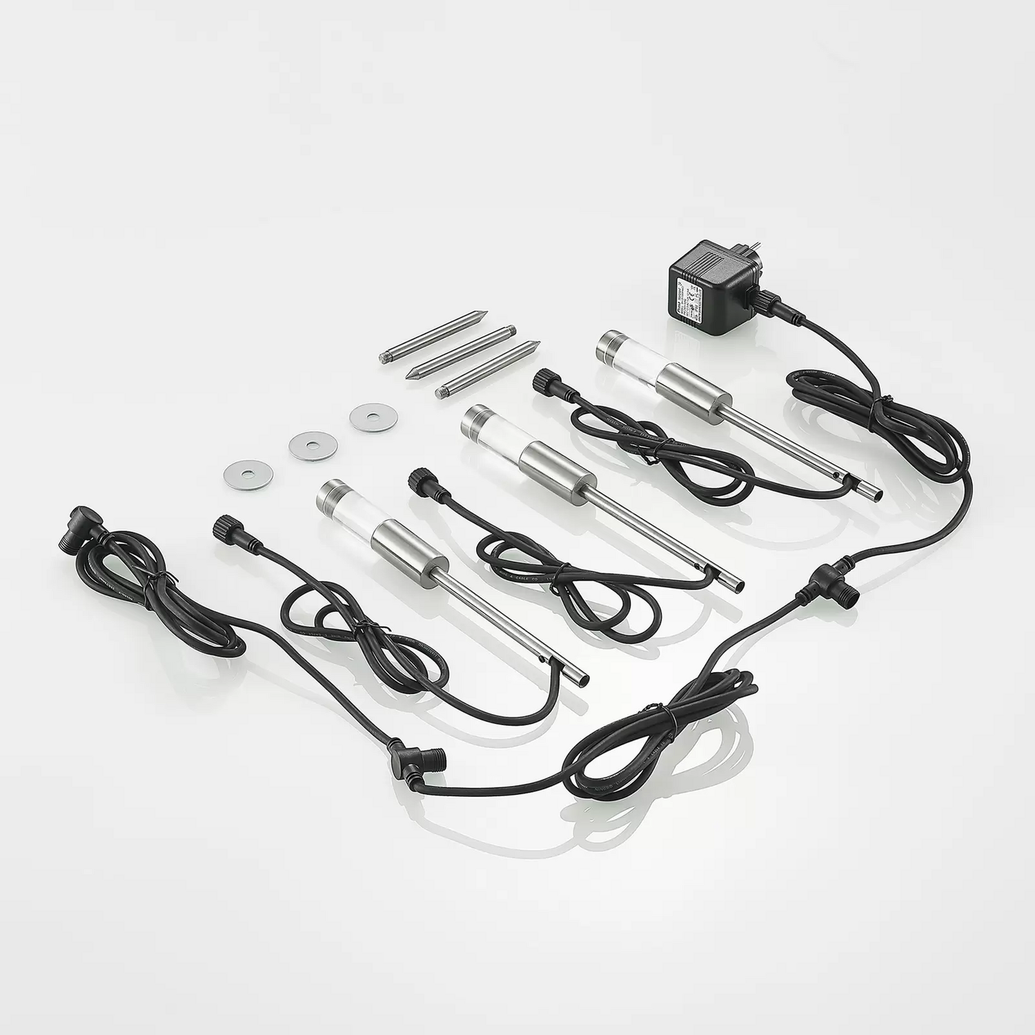 B-Ware Prios Edinai Led Außenstrahler Erdspieß 3er Set Outdoor Außenleuchte Lampe Licht