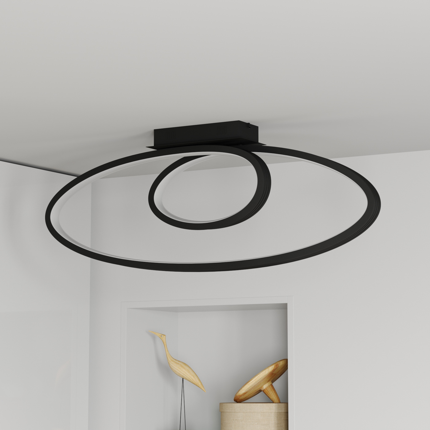 Lucande Bronwyn LED Deckenlampe Deckenlampe Lampe Leuchte Schwarz 98 cm