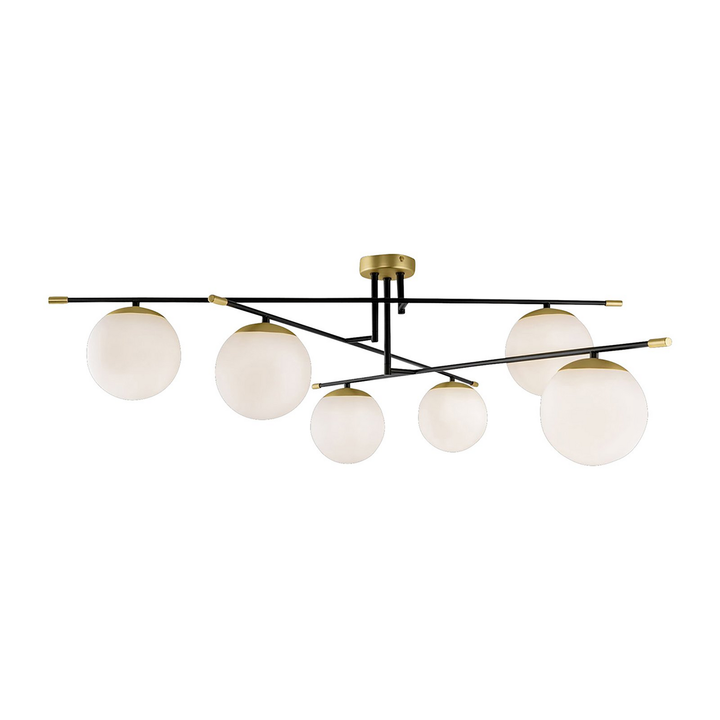 Maytoni Nostalgia Deckenlampe Deckenleuchte Lampe Leuchte 6 flammig Gold Glas