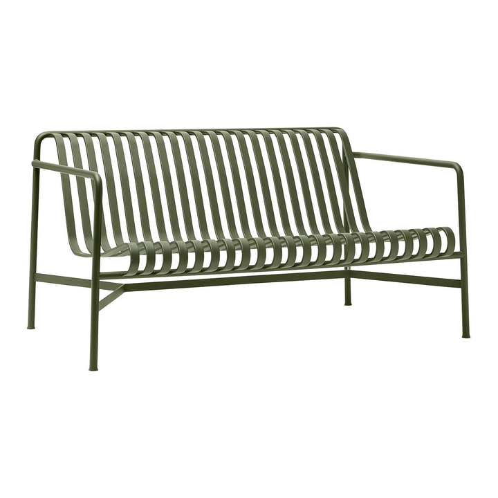 Hay Palissade Lounge Sofa Sitzbank Metallbank Gartenbank 139cm Stahl Olivgrün B-Ware