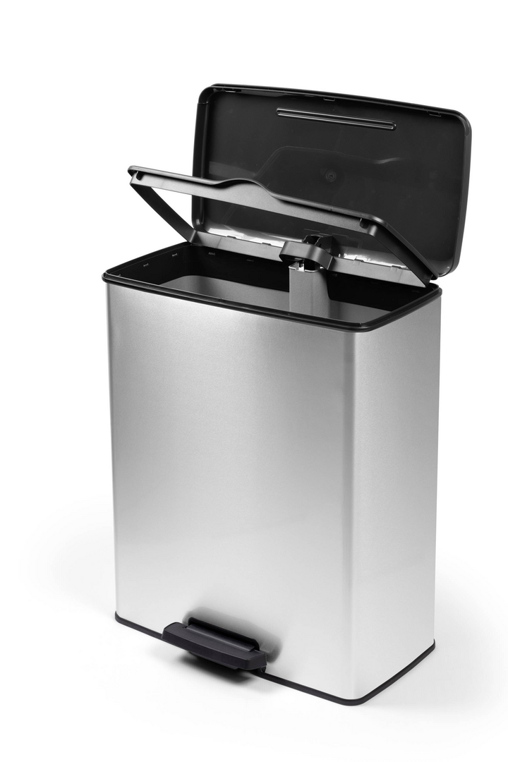 Curver Deco bin slim 254610 Mülleimer 65 l 480 x 615 x 280 mm Silber Eimer Müll