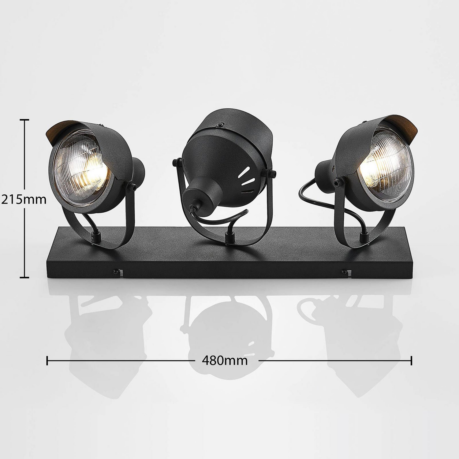 B-Ware Lindby Scheinwerfer Deckenstrahler Henega Schwarz 3 Flg Deckenlampe Deckenspot