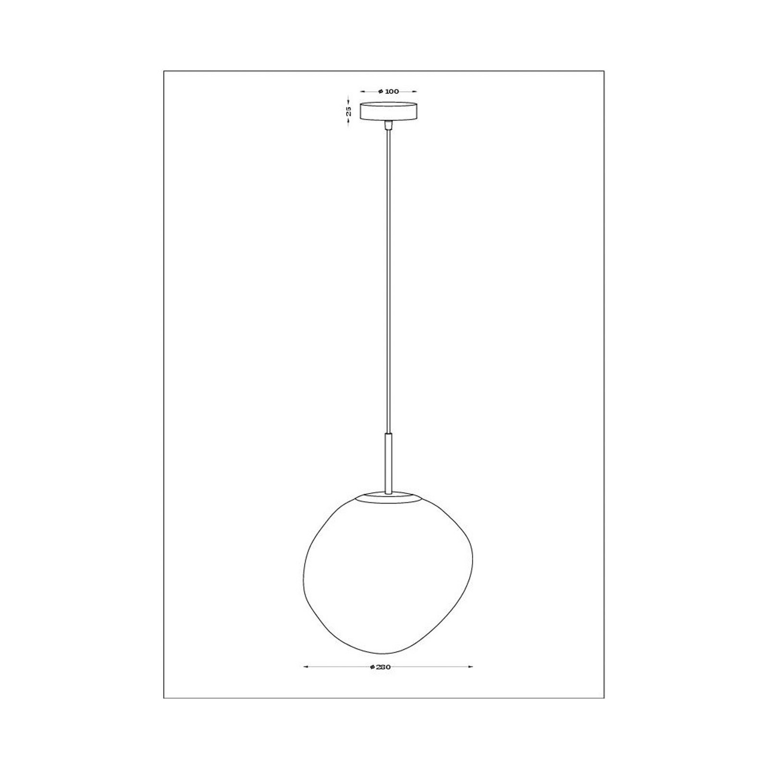 Eco Light Hängeleuchte Canopus Silberfarben ø 28 Cm Glas E27 Deckenlampe Lampe B-Ware - 4250294323699