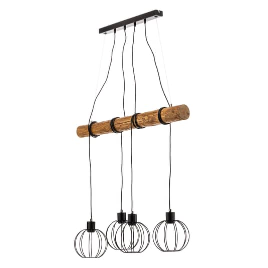 Euluna Hängeleuchte Karou Deckenlampe Pendelleuchte E27 4 Flammig Braun Gebeizt B-Ware - 5903839982866
