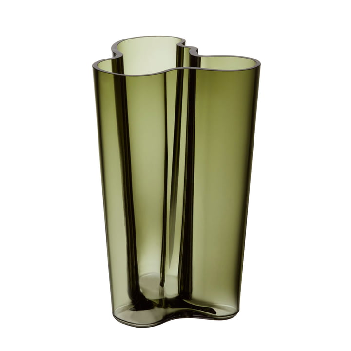 Iittala - Aalto Vase Finlandia 251 mm, moosgrün - Blumenvase Dekovase Glasvase