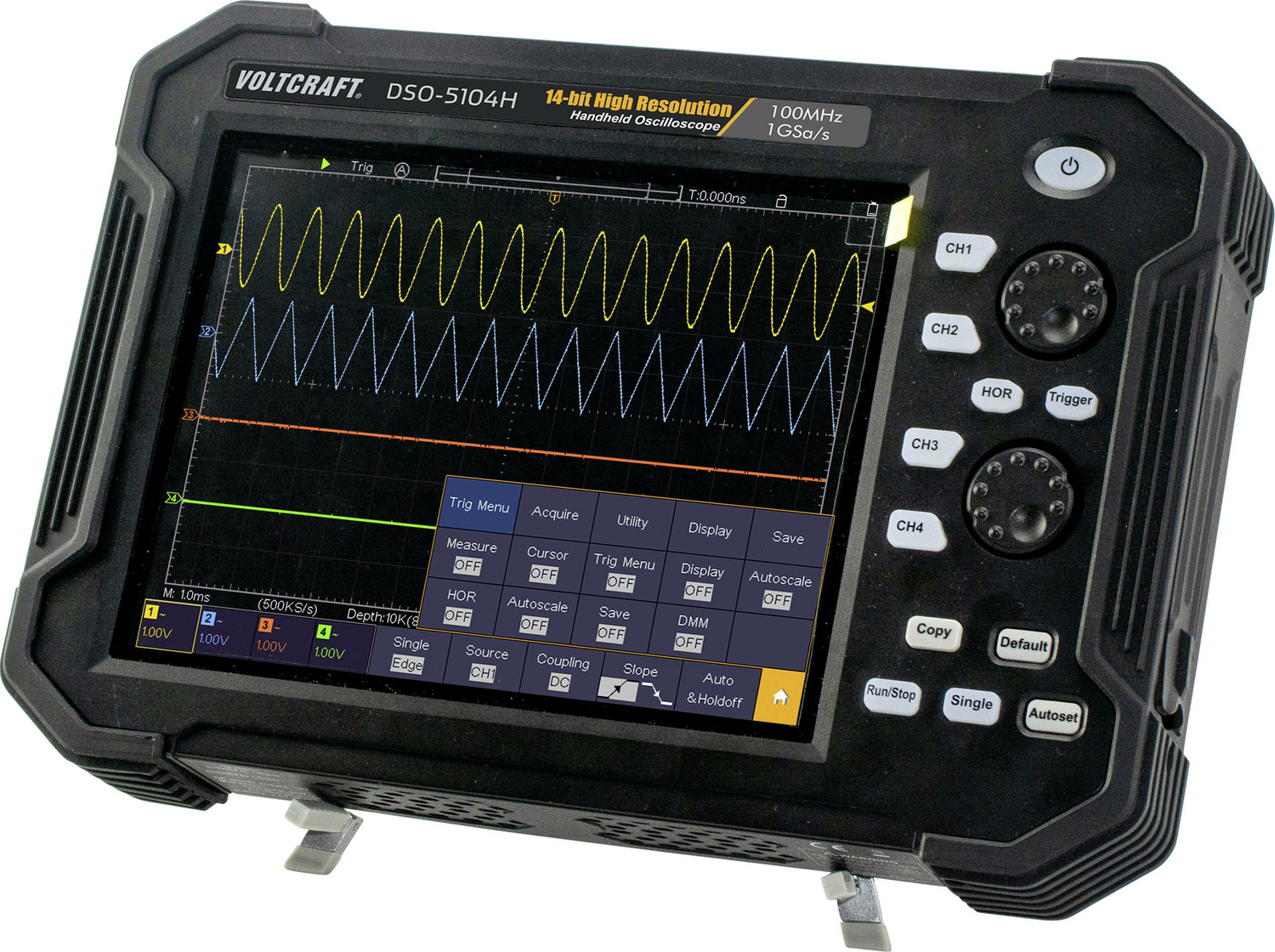 B-Ware Voltcraft Hand Oszilloskop 100 M Hz 4 Kanal 1 G Sa/S 40 Mpts 14 Bit Digital Speicher