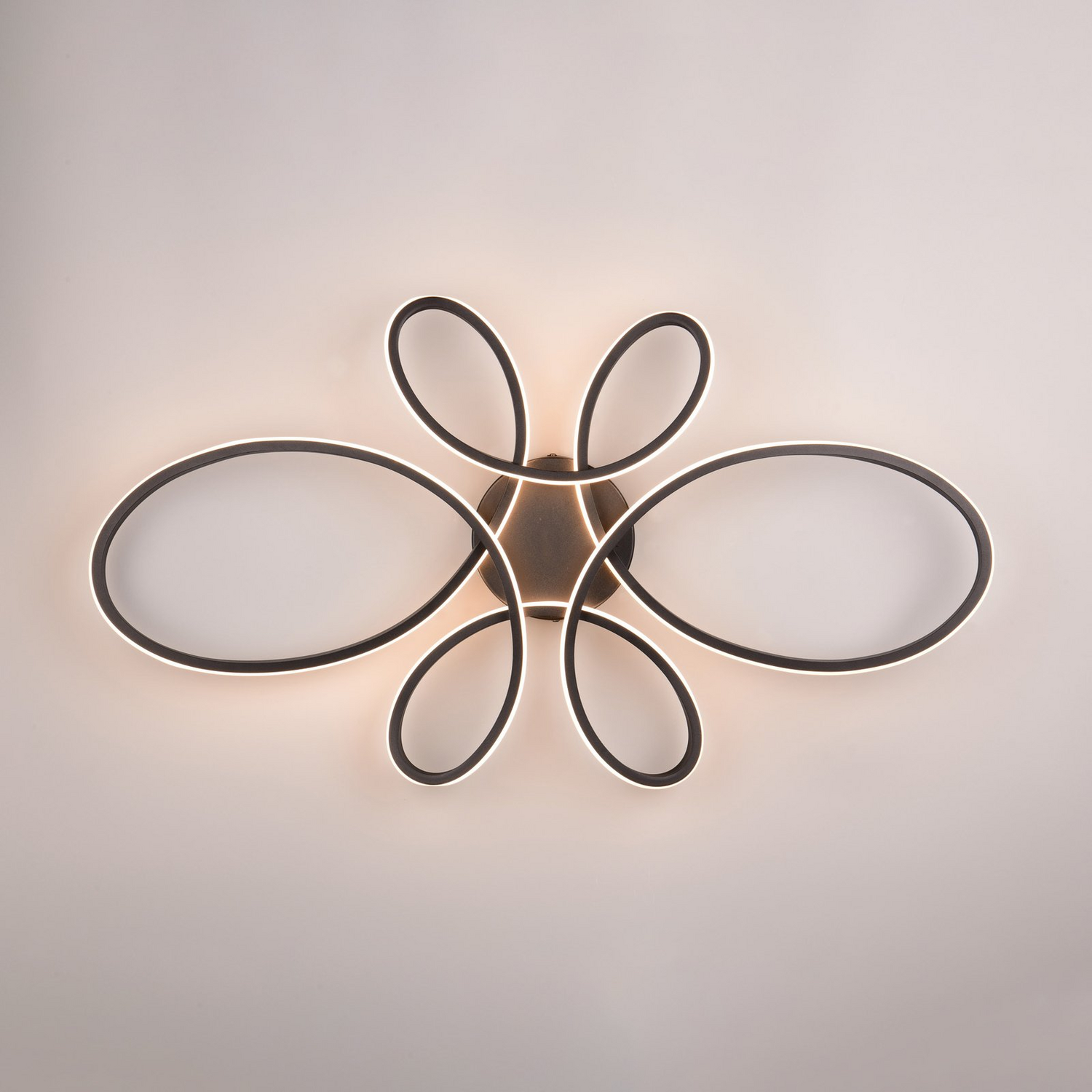 B-Ware Trio Lighting Deckenleuchte Lampe Led Fly Schwarz Matt Geschwungen Dimmbar Moder