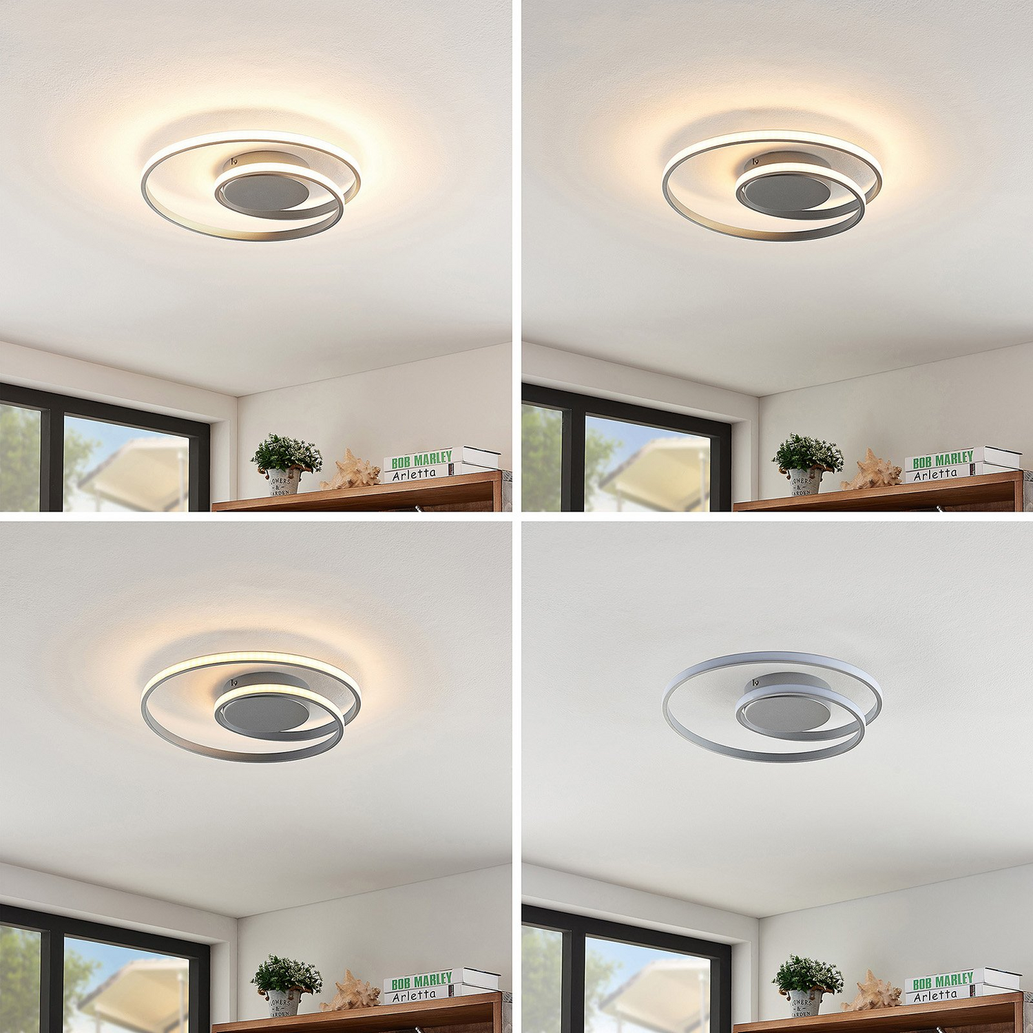 B-Ware Lindby Kyron Led Deckenlampe Deckenlampe Lampe Leuchte 22 W Silber Titanfarbi597