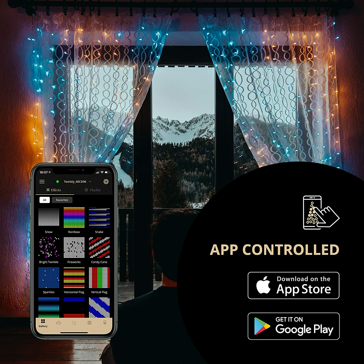 B-Ware Twinkly Led Lichterkette Lichter Kette Dekolichterkette Lichterkettenvorhang App