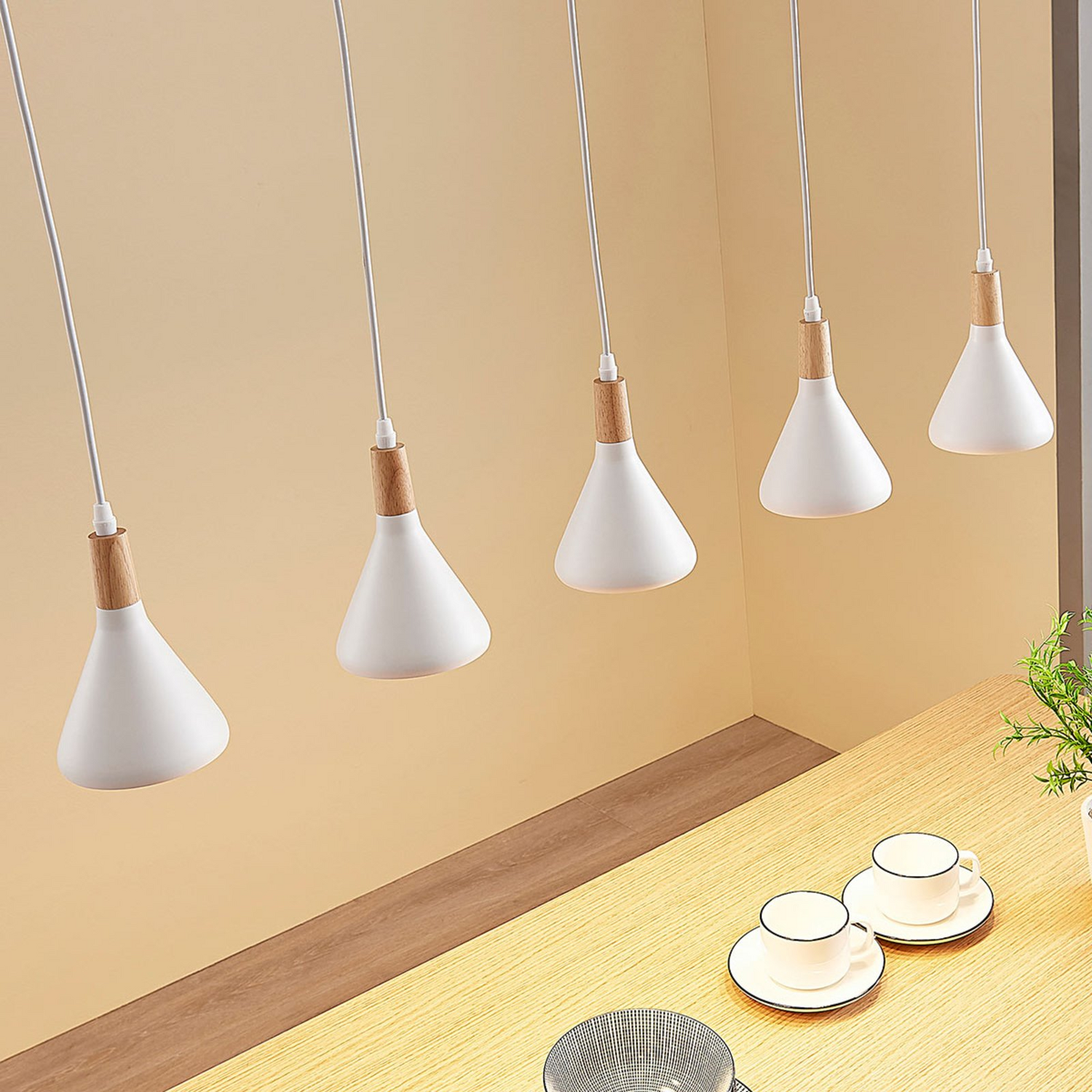 B-Ware Lindby Led Pendelleuchte Arina Hängeleuchte Deckenlampe Lampe Weiß 5 Flammig165