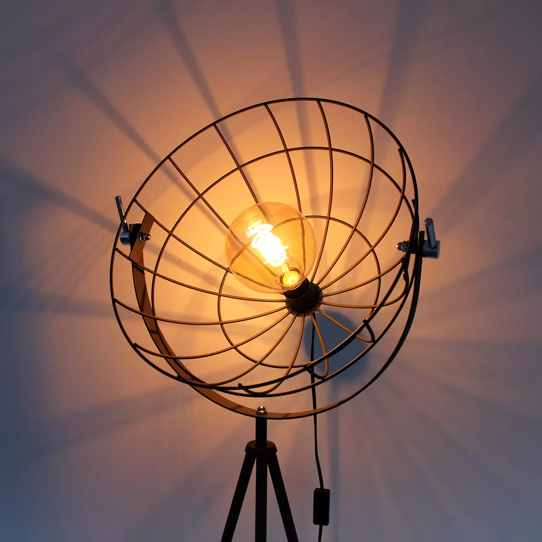 Eco-Light Stehleuchte Grid Stehlampe Standleuchte Lampe mit korbförmigem Schirm