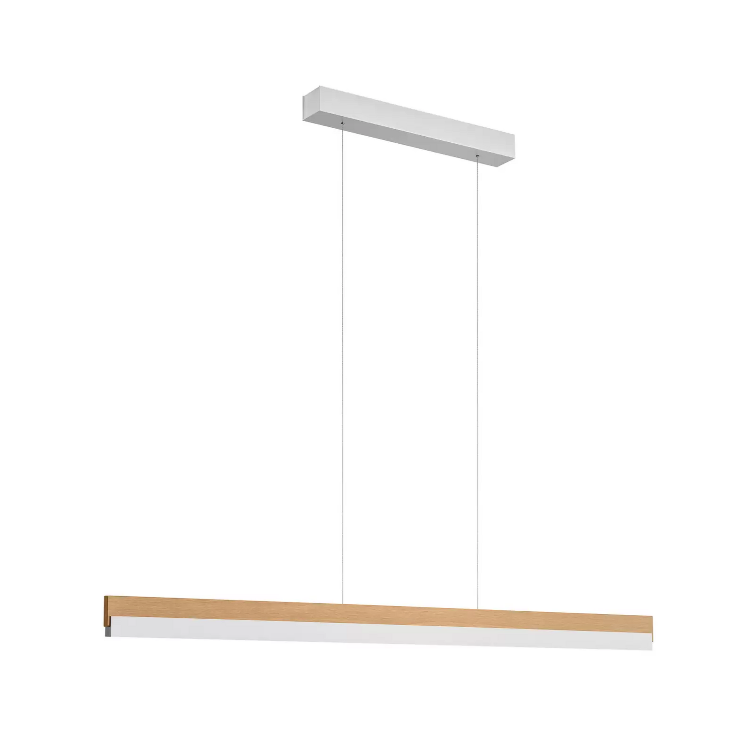 Quitani LED-Hängelampe Keijo nickel eiche 83 cm Deckenlampe Deckenleuchte Lampe