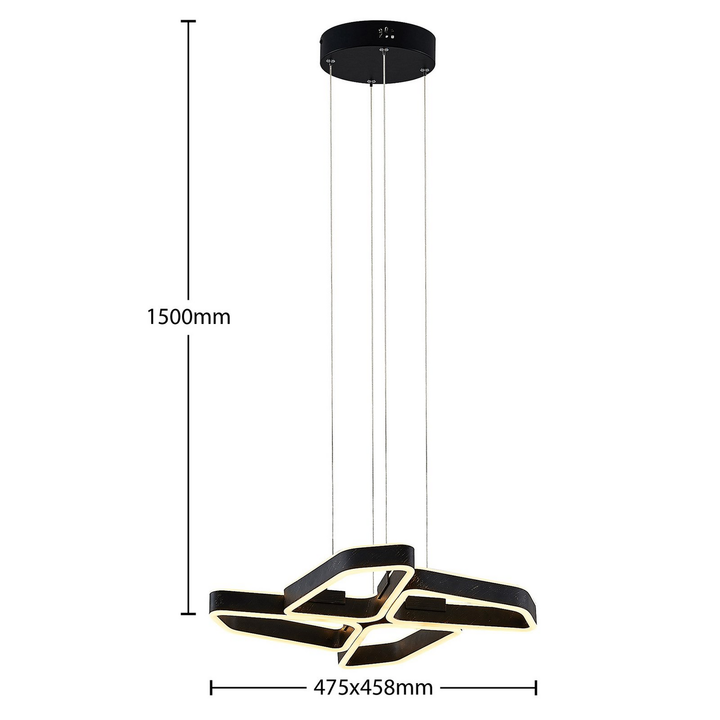 Lucande Quinn Led Hängeleuchte Hängeleuchte Deckenlampe Designlampe Schwarz Matt B-Ware - 4251911710960