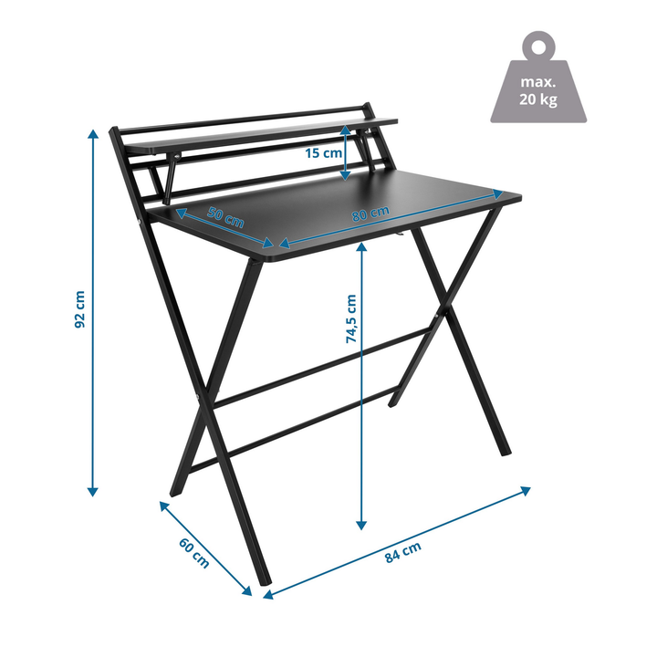 hjh OFFICE Schreibtisch Arbeitstisch EASY CLAP Computertisch Tisch 92x84 schwarz