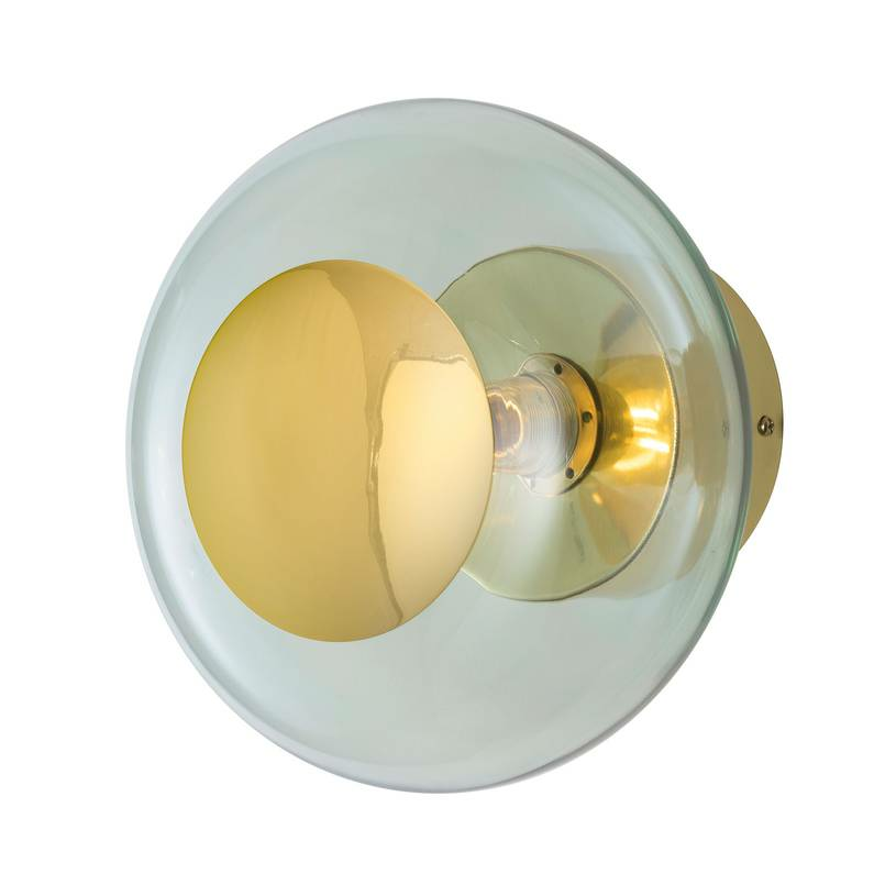EBB & FLOW Horizon Fassung gold grün Wandleuchte Wandlampe Lampe Licht Ø 21 cm