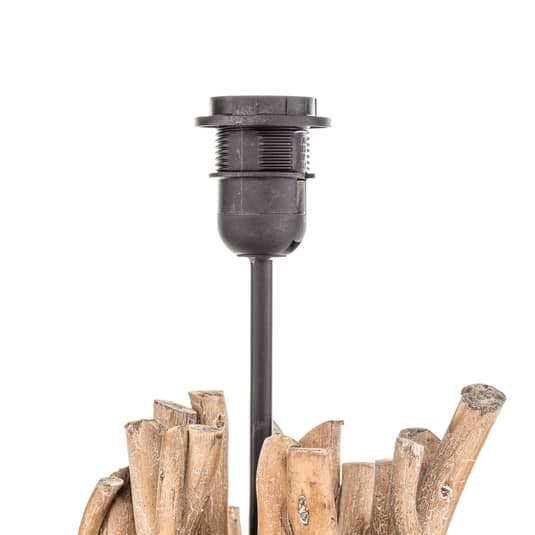 B-Ware Euluna Stehleuchte Stehlampe Lampe Leuchte Marica Stoffschirm Und Holzelement