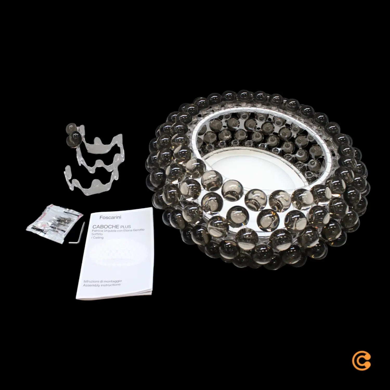 B-Ware Foscarini Deckenlampe Lampe Caboche Plus Led Dimmbar Grau Acrylkugeln Glas - 8025594179934
