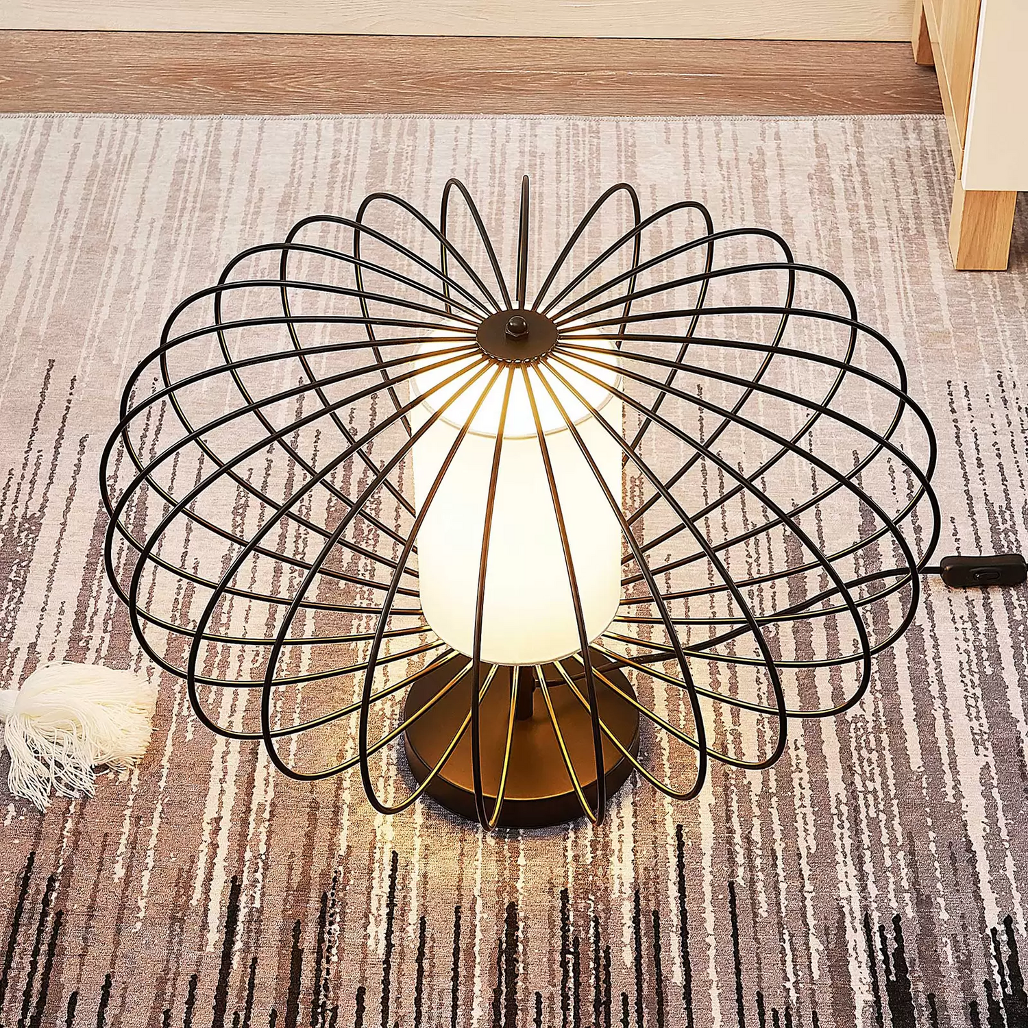 B-Ware Tischleuchte Tischlampe Tischlicht Leuchte Lampe Lindby Korbinian Käfigschirm