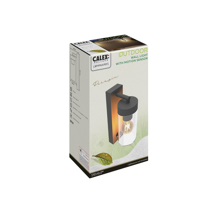 Calex Wandleuchte Lampe Außenleuchte Schwarz Transparent Bewegungssensor Leuchte B-Ware - 8712879161691