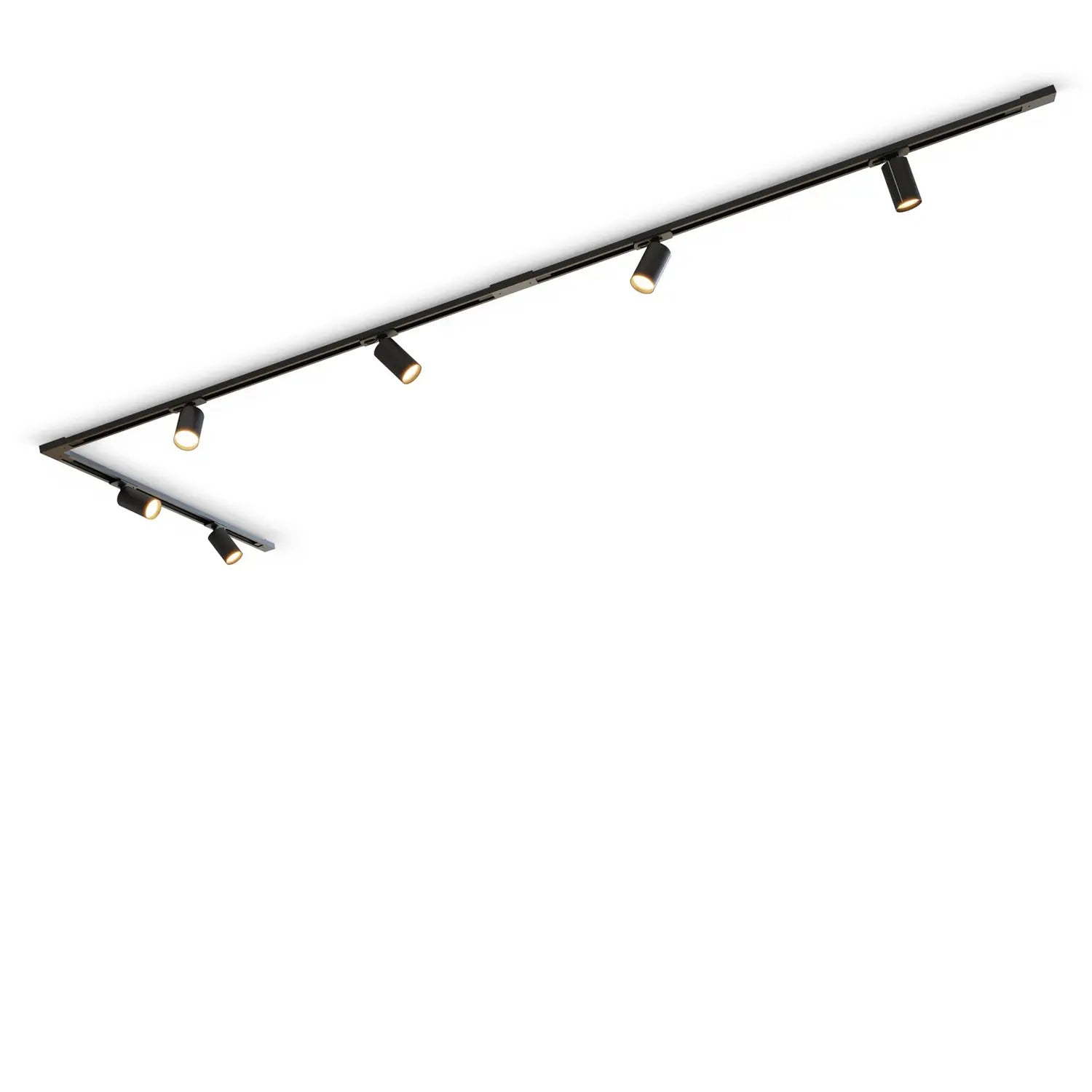 B-Ware Calex Schienenset Schienensystem Spotleuchte Schwarz Metall 6 Spots 3 M - 8712879165644