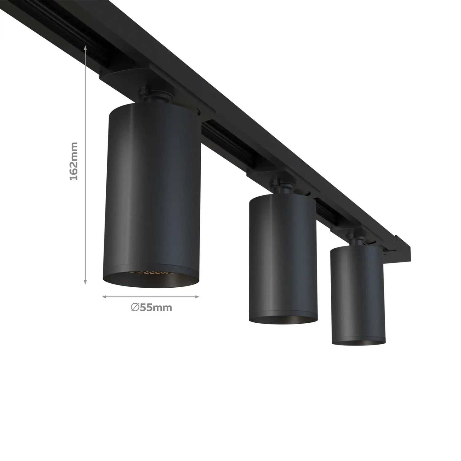 B-Ware Calex Schienenset Schienensystem Spotleuchte Schwarz Metall 6 Spots 3 M - 8712879165644