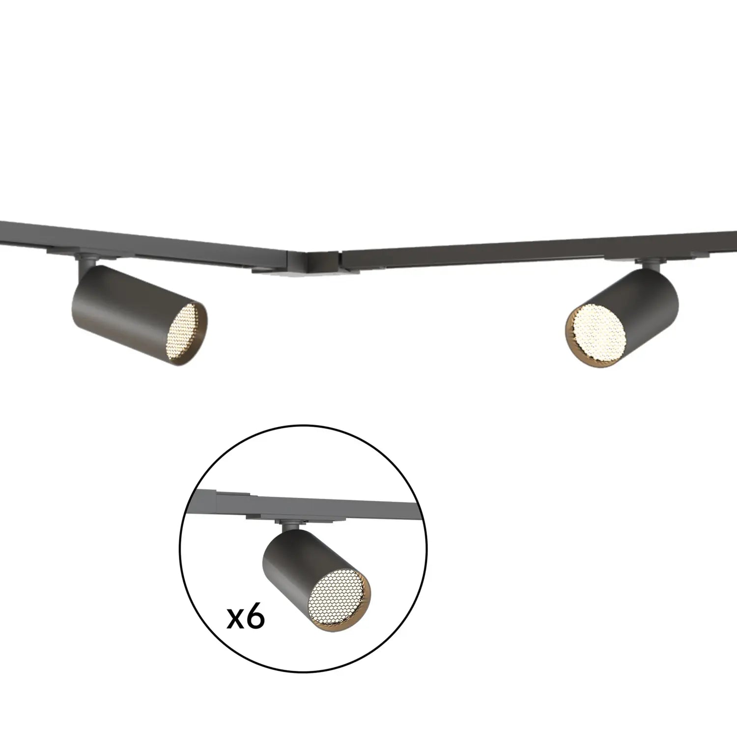 B-Ware Calex Schienenset Schienensystem Spotleuchte Schwarz Metall 6 Spots 3 M - 8712879165644