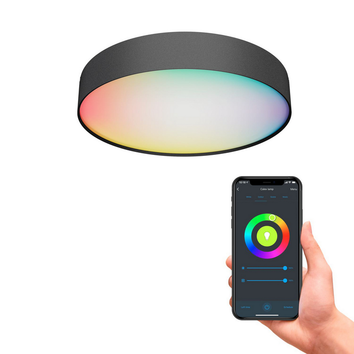 Calex Led Deckenleuchte Lampe Licht Smartleuchte Rgbw Dimmbar Schwarz ø 30 Cm B-Ware