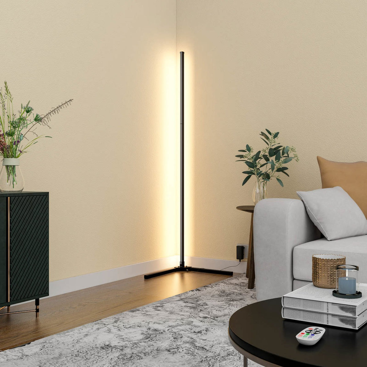 Calex Stehleuchte Standlampe Smart LED mit Fernbedienung RGBW schwarz Kunststoff - 8712879151920