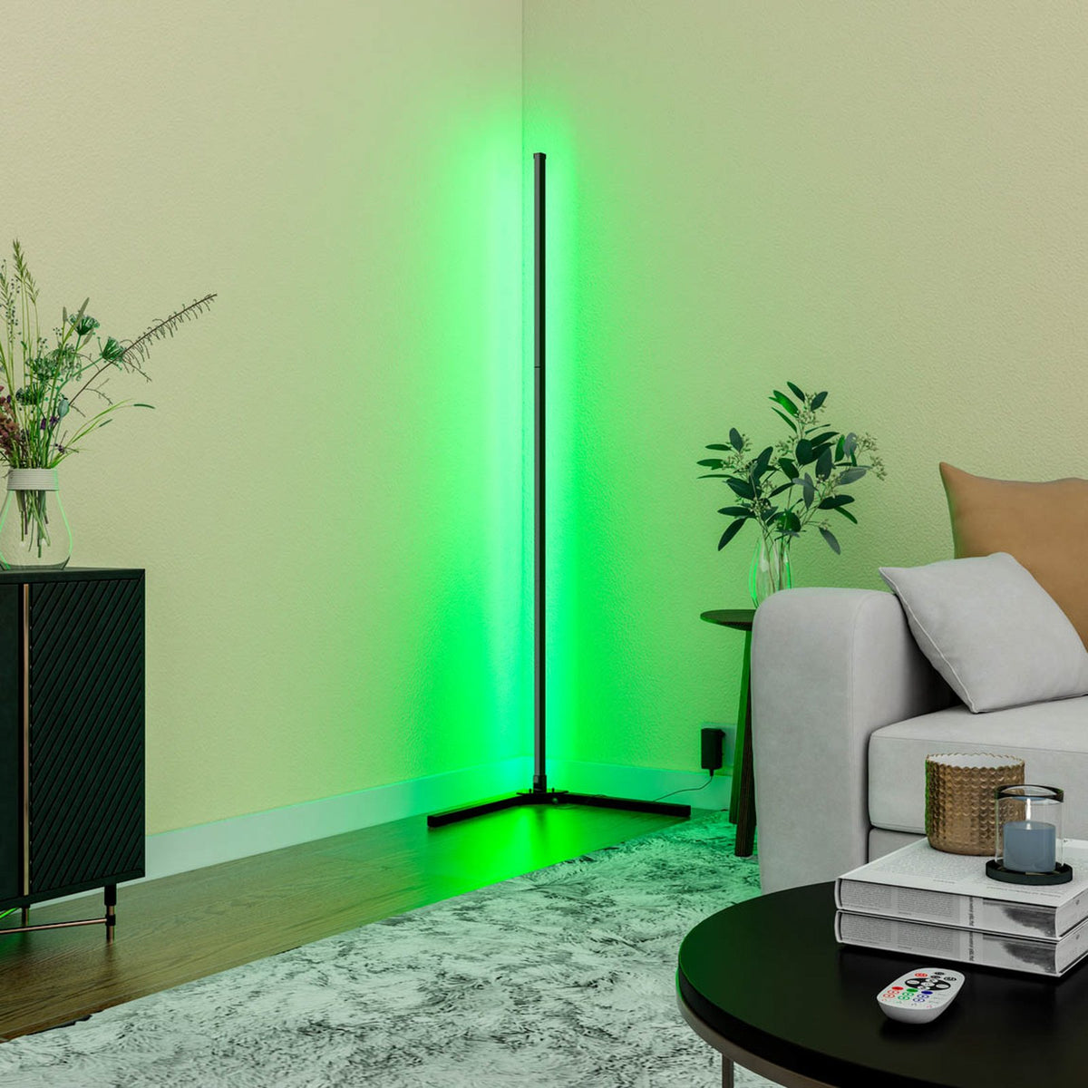 Calex Stehleuchte Standlampe Smart LED mit Fernbedienung RGBW schwarz Kunststoff - 8712879151920