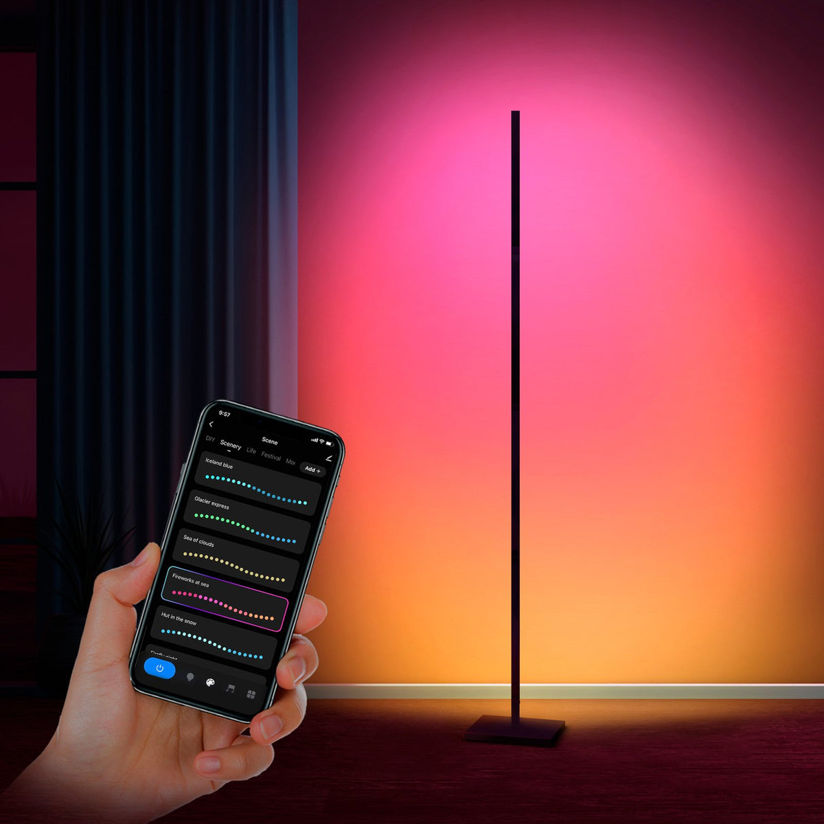 Calex Stehleuchte Wandleuchte LED Smart WLAN RGB CCT faltbar schwarz - 8712879158417